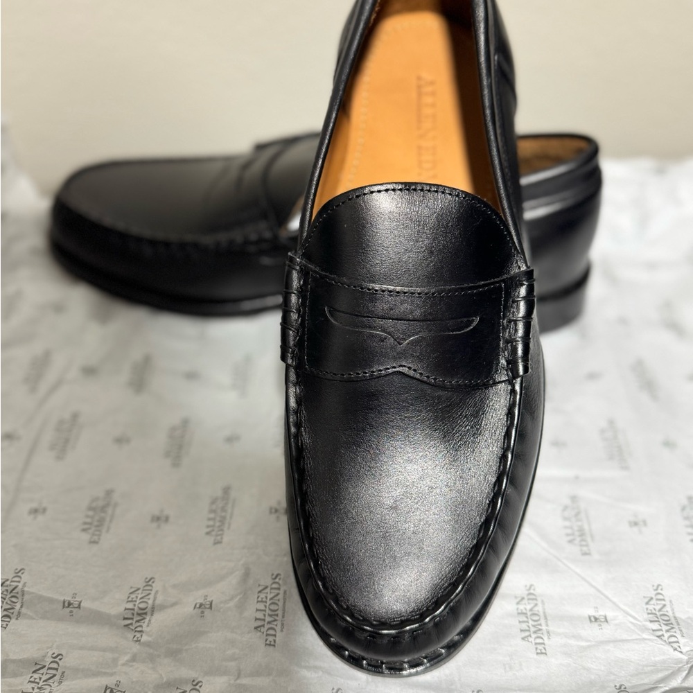 Allen Edmonds Black Leather Penny Loafers